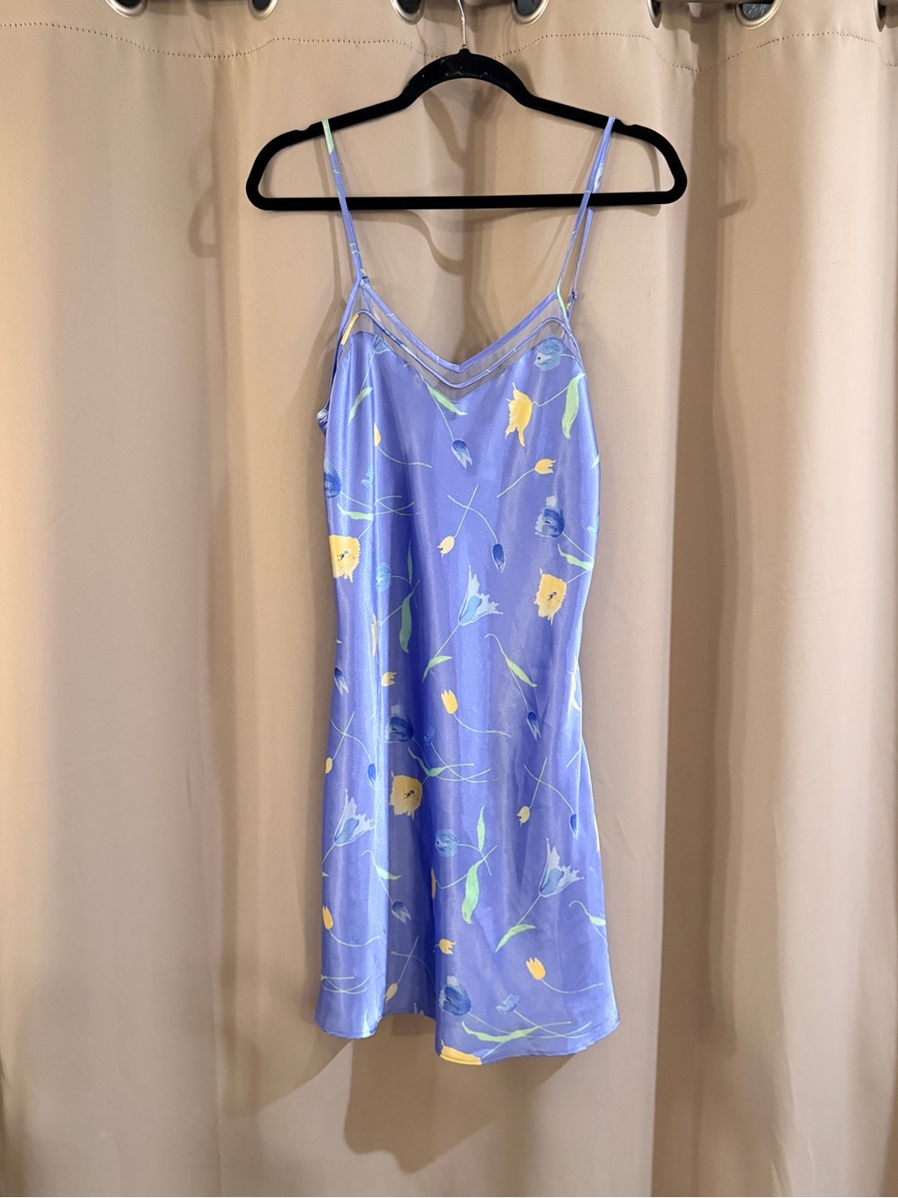 Sensations Lavender Floral Satin Nightgown